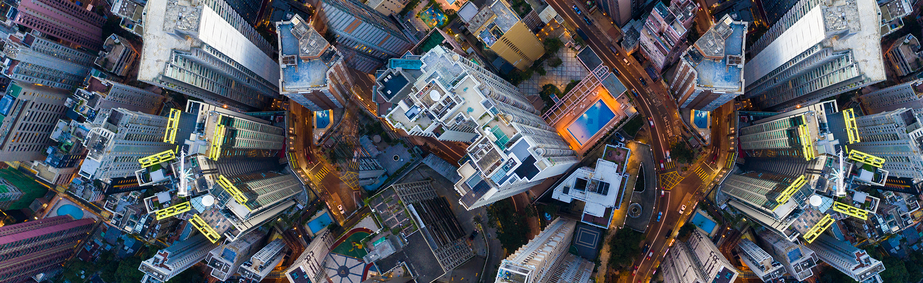Birds eye view of buildings