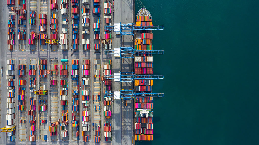 Cargo boats at dock