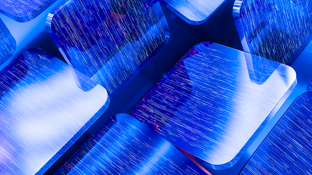 Blue digital glass spheres